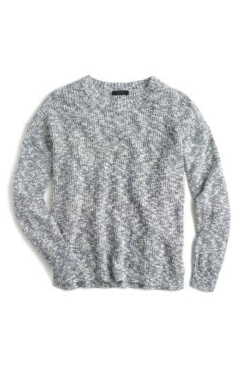 Women's J.crew Oversize Marled Yarn Sweater - Blue