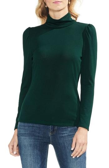 Women's Vince Camuto Turtleneck Knit Jersey Top, Size - Green