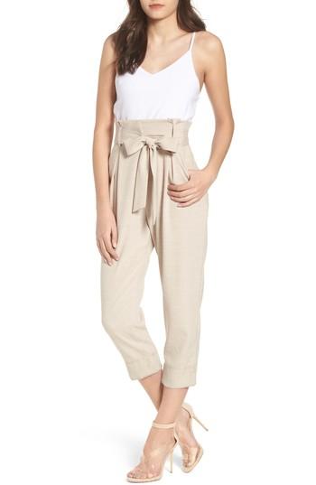 Women's Leith Tie Waist Crop Jumpsuit - Beige