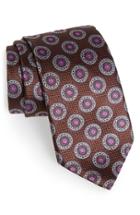 Men's Ermenegildo Zegna Medallion Silk Tie, Size - Brown