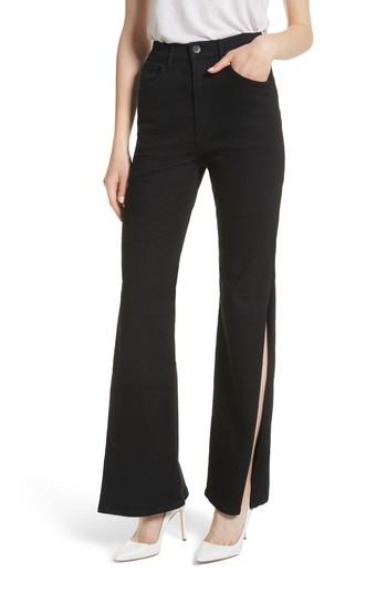 Women's 3x1 Nyc W4 Adeline High Waist Split Flare Jeans - Black