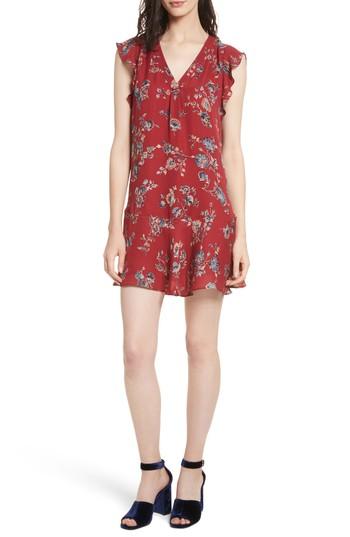 Women's Joie Almarie Floral Silk Mindress - Red