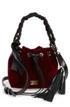 Frances Valentine Small Velvet Bucket Bag - Red
