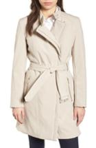 Women's Kenneth Cole New York Asymmetrical Belted Trench Coat - Ivory