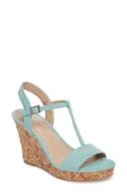 Women's Charles By Charles David Laney Embroidered Wedge Sandal .5 M - Green