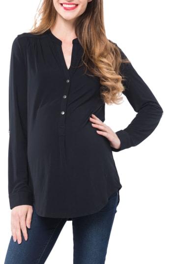 Women's Nom Maternity Amelie Snap Front Maternity/nursing Top - Black