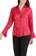 Women's Foxcroft Ellery Paisley Jacquard Shirt - Pink