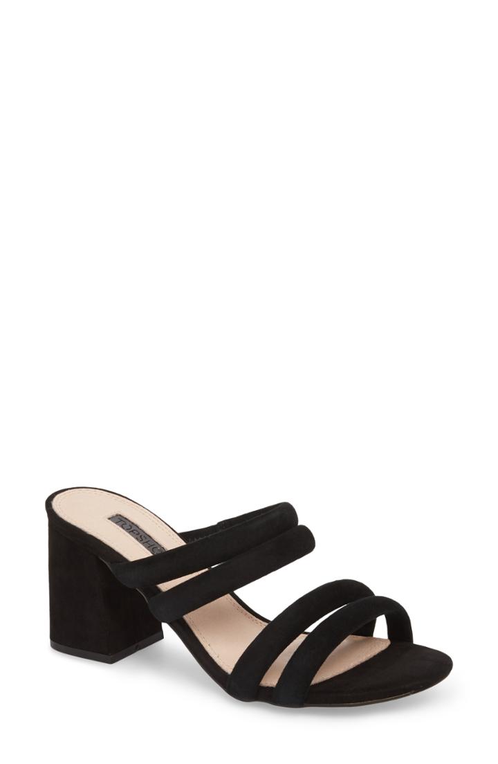 Women's Topshop Nicky Four Strap Slide .5us / 40eu - Black