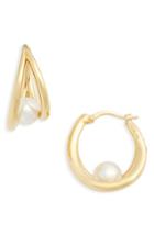 Women's Mikimoto Two-row Akoya Pearl Hoop Earrings