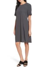 Women's Eileen Fisher Tencel Blend Jersey Shift Dress, Size - Brown