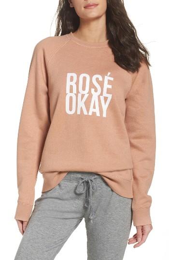 Women's Brunette Rose Okay Sweatshirt /small - Coral