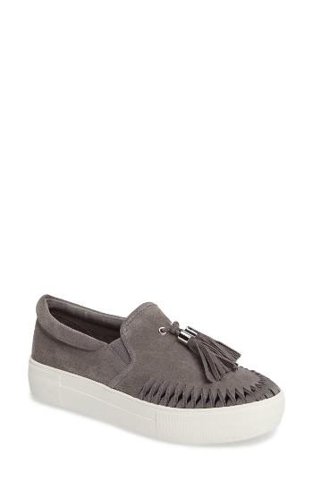 Women's Jslides Tassel Slip-on Sneaker .5 M - Grey