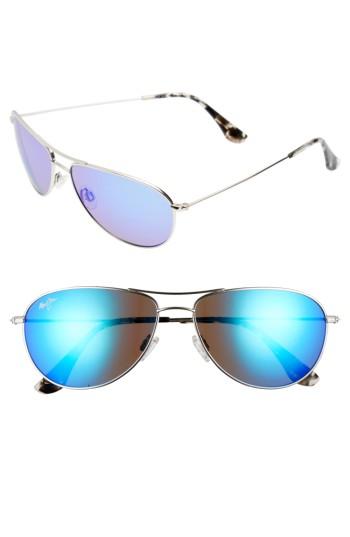 Women's Maui Jim Sea House 60mm Polarized Titanium Aviator Sunglasses - Gold/ Bronze
