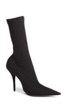 Women's Balenciaga Pointy Toe Sock Bootie Us / 38eu - Black