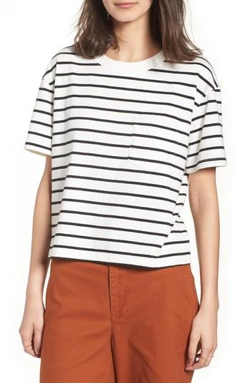 Women's Madewell Stripe Easy Crop Tee - White