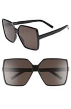Women's Saint Laurent Betty 63mm Sunglasses - Black