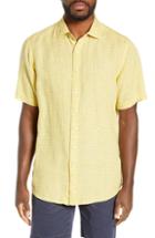 Men's Rodd & Gunn Williamson Regular Fit Linen Sport Shirt, Size - Yellow