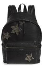 Saint Laurent Mini City Stars Leather Backpack - Black