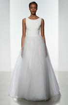 Women's Nouvelle Amsale Libby Illusion Back Crepe & Tulle Ballgown (in Stores Only)