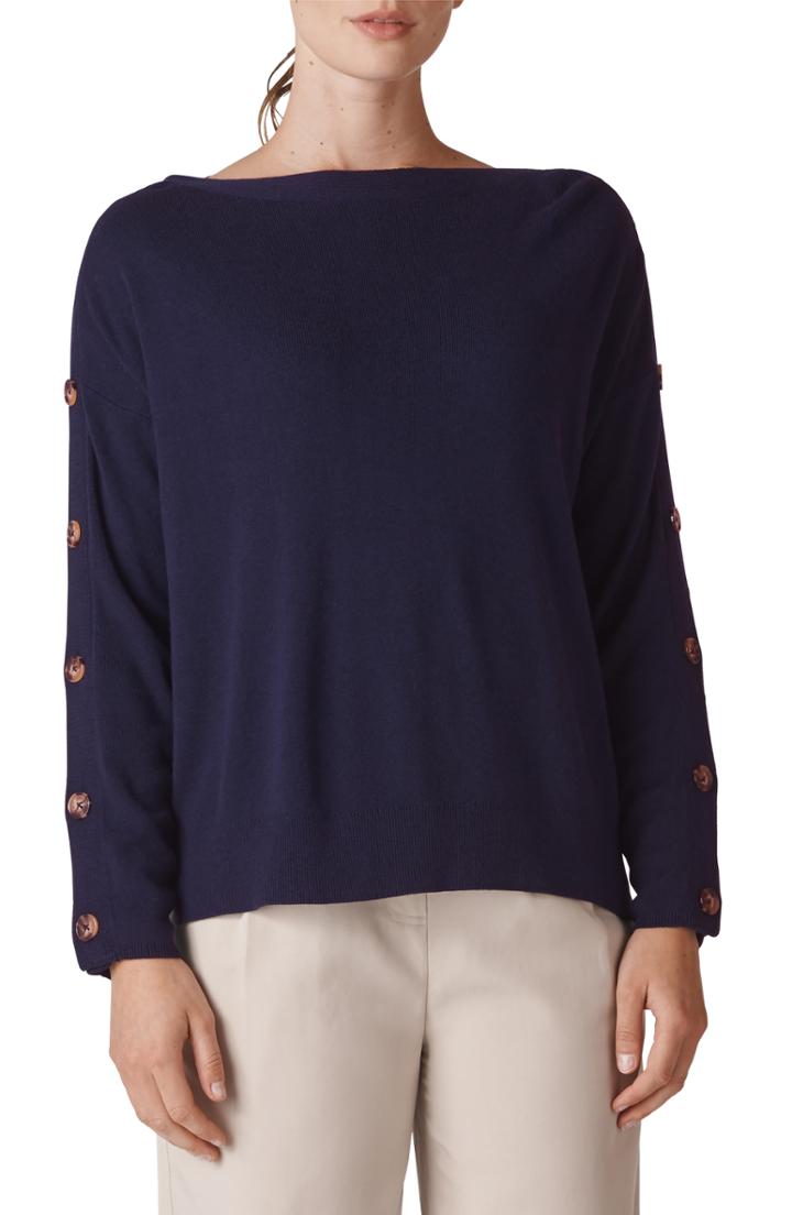 Women's Whistles Button Sleeve Sweater