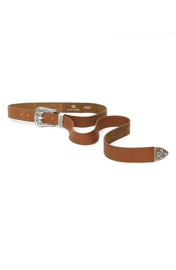 Women's B-low The Belt Royal Leather Western Belt - Cognac/ Silver