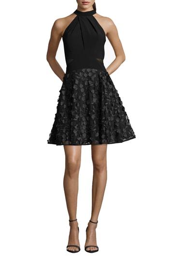 Women's Xscape 3d Floral Party Dress - Black