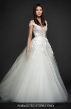 Women's Lazaro Off The Shoulder Sparkle Ballgown, Size - White