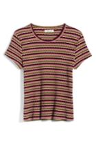 Women's Madewell Ribbed Baby Tee, Size - Burgundy