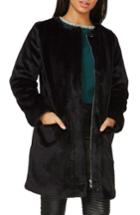 Women's Dorothy Perkins Faux Fur Coat Us / 8 Uk - Black
