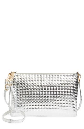 Evelyn K Large Textured Metallic Faux Leather Pouch - Metallic