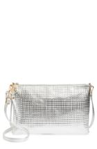Evelyn K Large Textured Metallic Faux Leather Pouch - Metallic