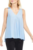 Petite Women's Vince Camuto V-neck Drape Front Blouse P - Blue
