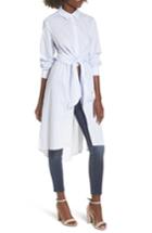 Women's Astr The Label Poplin Wrap Tunic - Blue