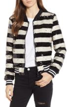Women's Vigoss Sequin Stripe Bomber Jacket