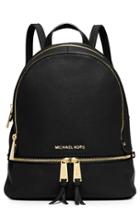 Michael Michael Kors 'extra Small Rhea Zip' Leather Backpack - Black