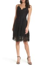Women's Foxiedox Calla Geometric Lace Dress - Black