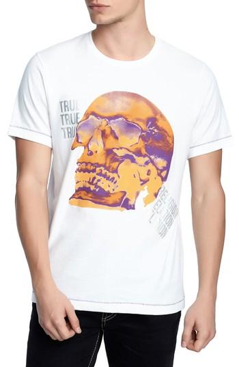 Men's True Religion Brand Jeans Thermal Skull T-shirt - White