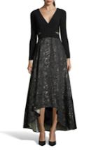 Women's Xscape Brocade High/low Ballgown - Black