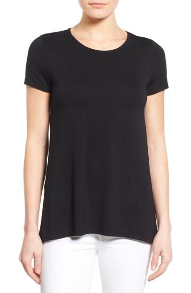 Women's Vince Camuto Woven Back High/low Knit Top