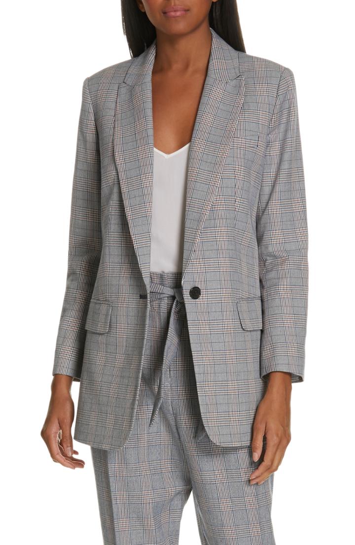 Women's Equipment Jeanne Check Blazer - Grey