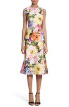 Women's Monique Lhuillier Metallic Jacquard Trumpet Dress