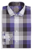 Men's Calibrate Trim Fit Non-iron Plaid Dress Shirt .5 32/33 - Purple