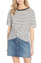 Women's 7 For All Mankind Stripe Knotted Tee - Black