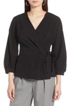 Women's Halogen Wrap Top - Black