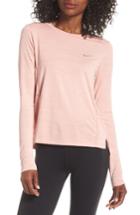 Women's Nike Miler Long Sleeve Slub Tee - Orange
