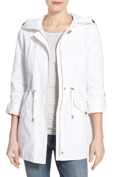 Women's Ellen Tracy Roll Sleeve Sail Cloth Anorak