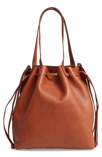 Madewell Medium Drawstring Transport Leather Tote - Brown