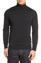 Men's John Smedley 'richards' Easy Fit Turtleneck Wool Sweater - Black