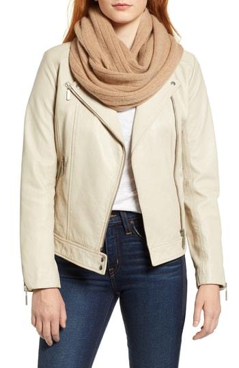 Women's Halogen Solid Cashmere Infinity Scarf, Size - Brown