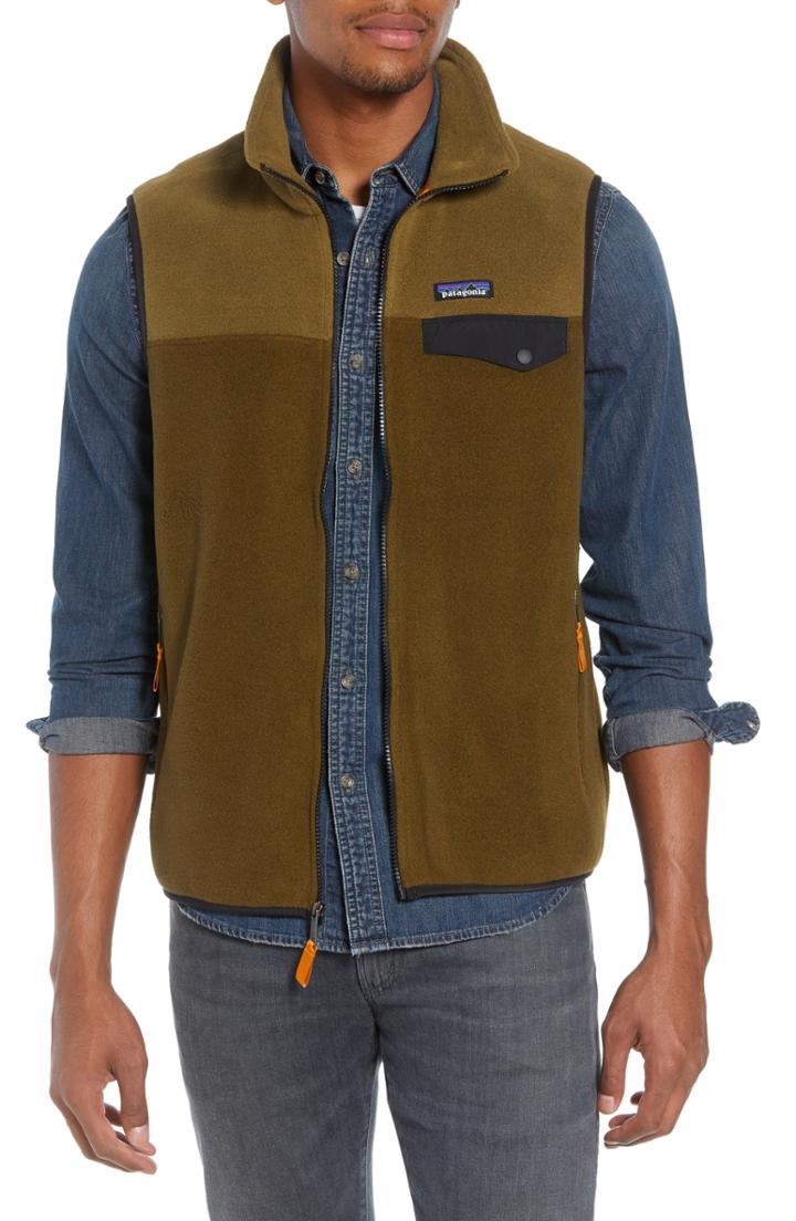 Men's Patagonia Synchilla Snap-t Zip Fleece Vest - Brown